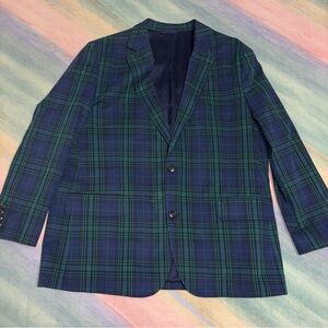 Vineyard Vines Blazer Jacket Mens 44R Green Blackwatch Plaid Tartan Stretch $495